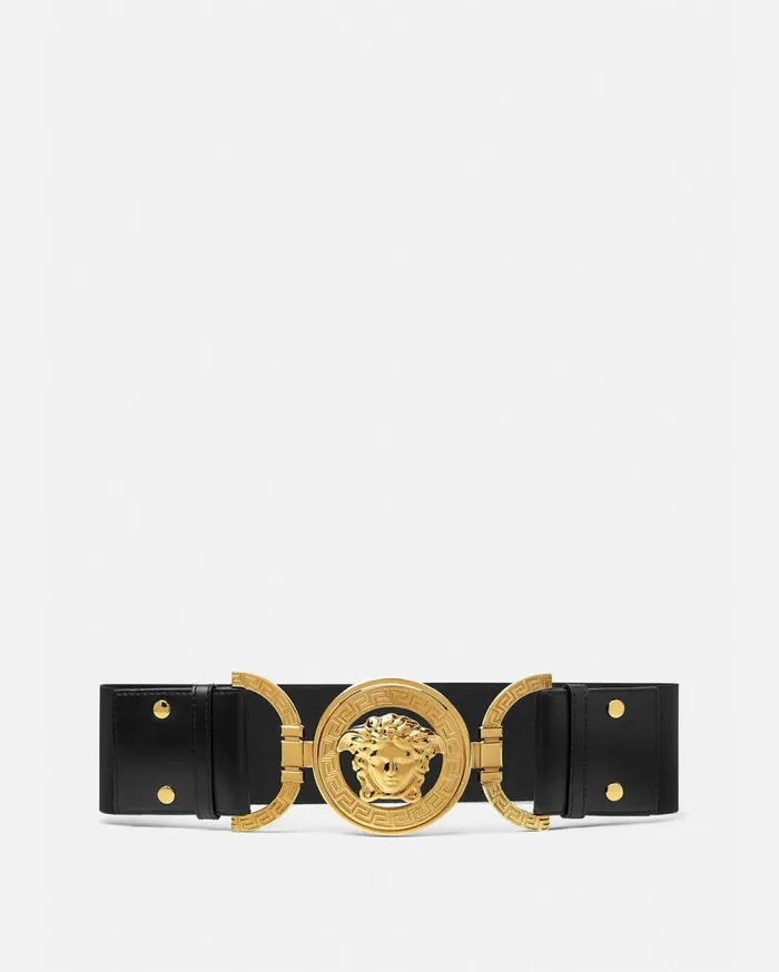 Versace Belts Medusa 03995 Leather Belt 6 Cm Blackgold 8211 Women