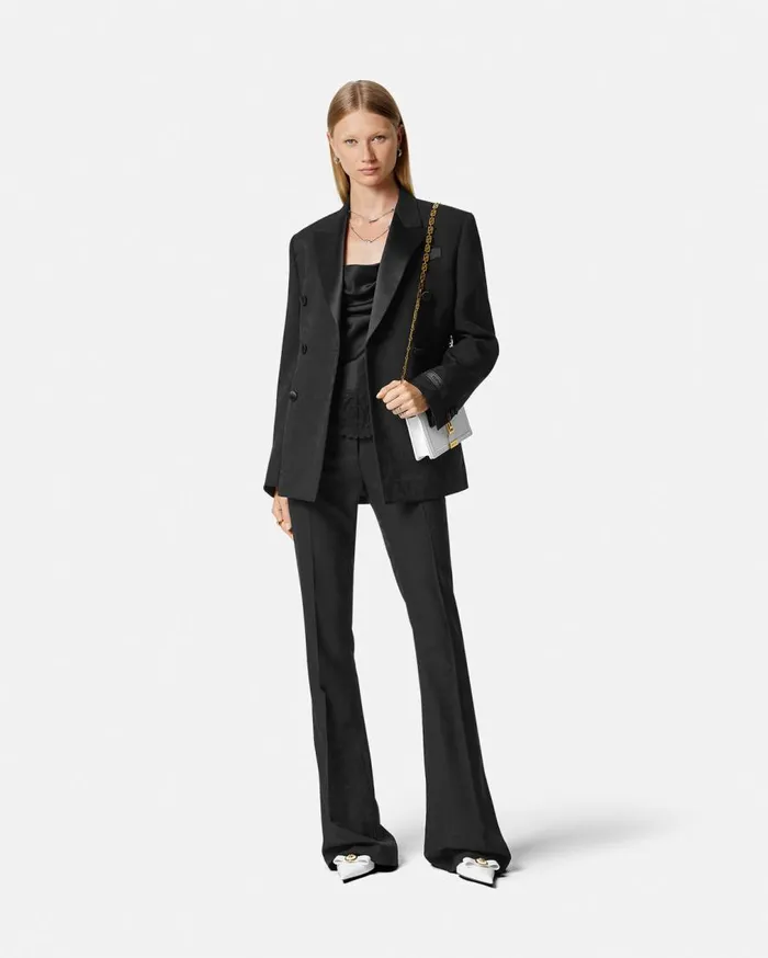 Versace Blazer and Jackets Barocco Jacquard Slim Masculine Blazer Black 8211 Women Versace Blazer and Jackets Barocco Jacquard Slim Masculine Blazer Black 8211 Women