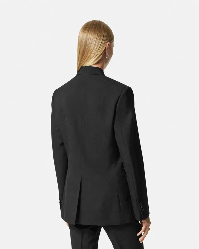 Versace Blazer and Jackets Barocco Jacquard Slim Masculine Blazer Black 8211 Women Versace Blazer and Jackets Barocco Jacquard Slim Masculine Blazer Black 8211 Women