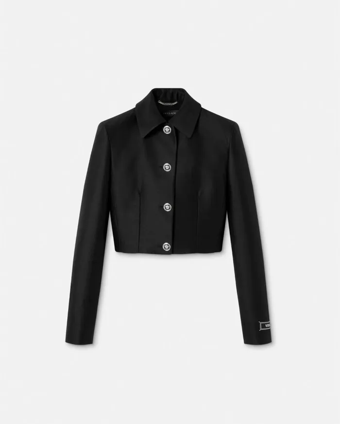 Versace Blazer and Jackets Crop Blouson Jacket Black 8211 Women