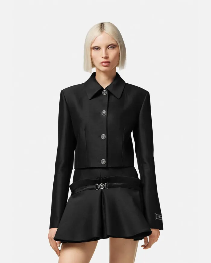 Versace Blazer and Jackets Crop Blouson Jacket Black 8211 Women Versace Blazer and Jackets Crop Blouson Jacket Black 8211 Women