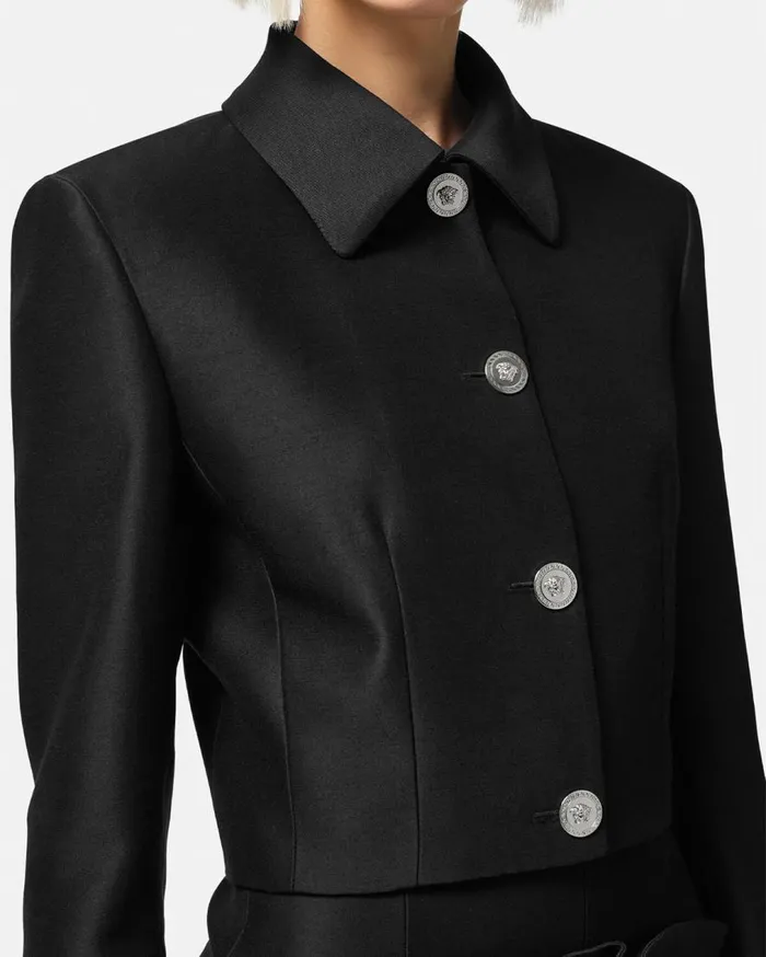Versace Blazer and Jackets Crop Blouson Jacket Black 8211 Women Versace Blazer and Jackets Crop Blouson Jacket Black 8211 Women