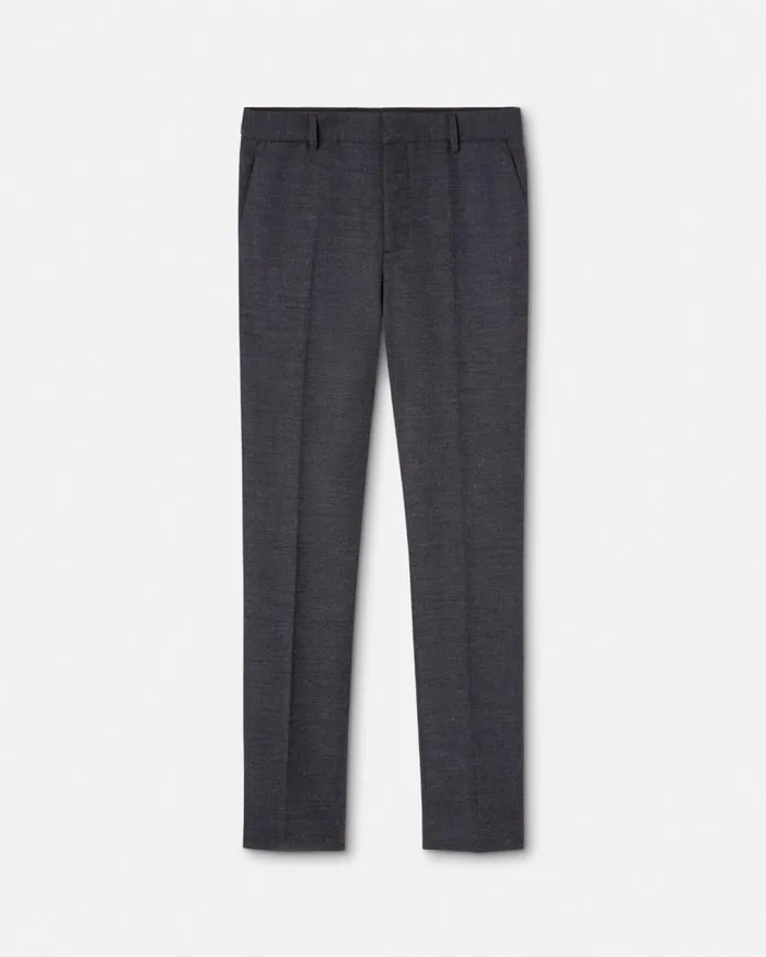 Versace Blazers and Suits Herringbone Wool Formal Pants Gray 8211 Men