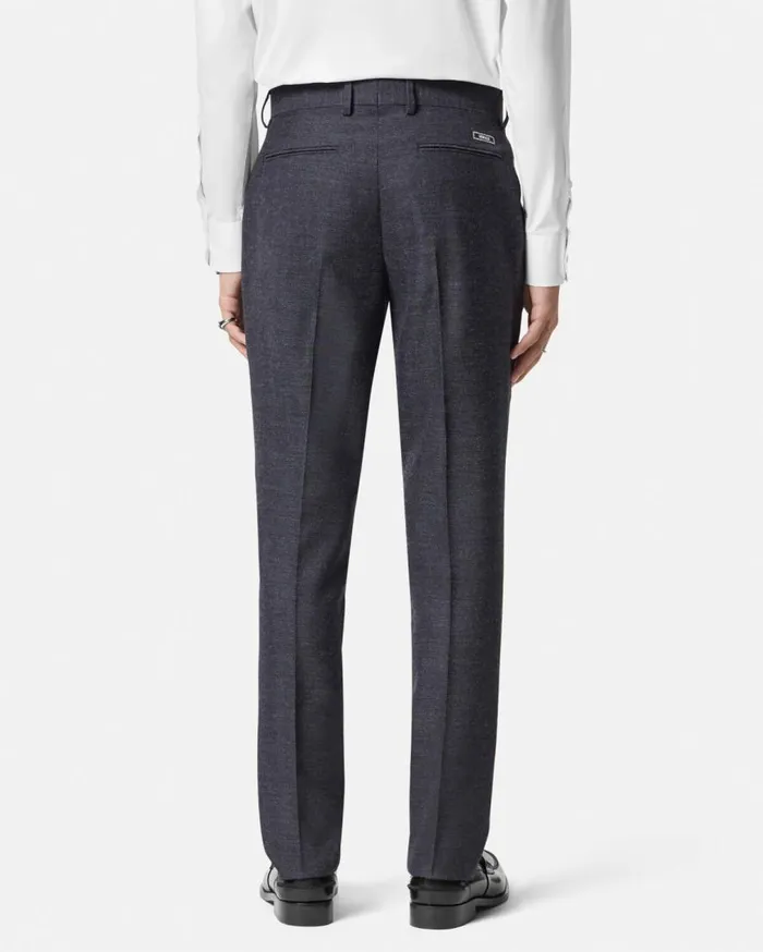 Versace Blazers and Suits Herringbone Wool Formal Pants Gray 8211 Men Versace Blazers and Suits Herringbone Wool Formal Pants Gray 8211 Men