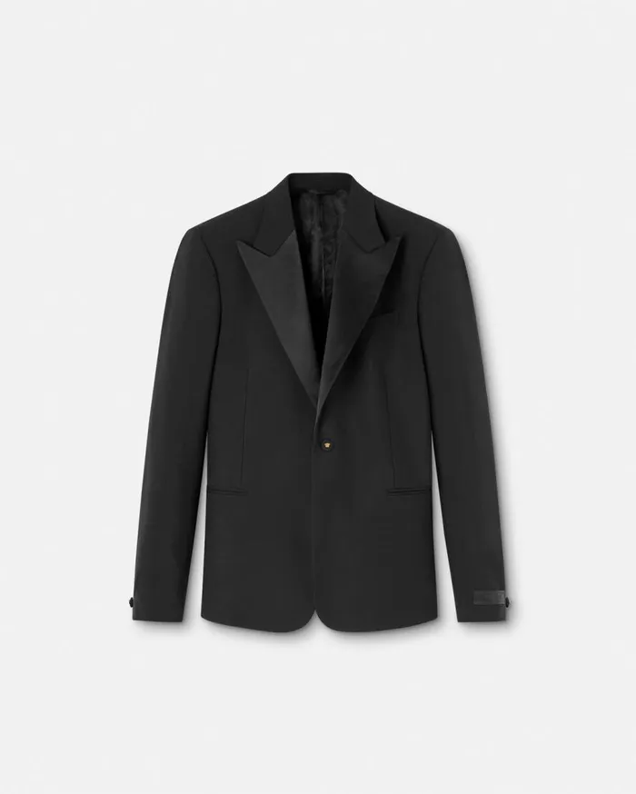 Versace Blazers and Suits MohairBlend SingleBreasted Blazer Black 8211 Men