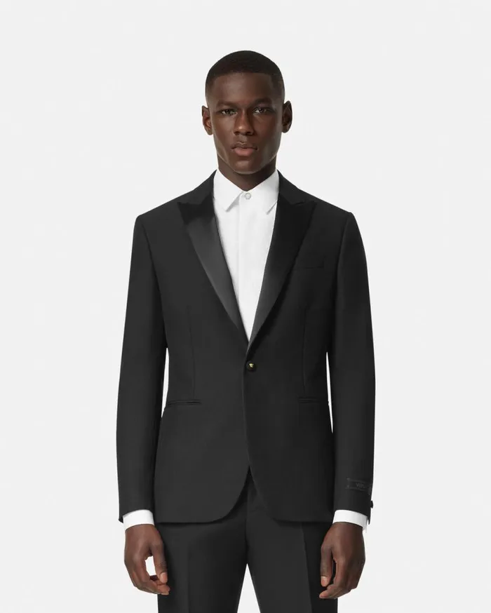 Versace Blazers and Suits MohairBlend SingleBreasted Blazer Black 8211 Men Versace Blazers and Suits MohairBlend SingleBreasted Blazer Black 8211 Men