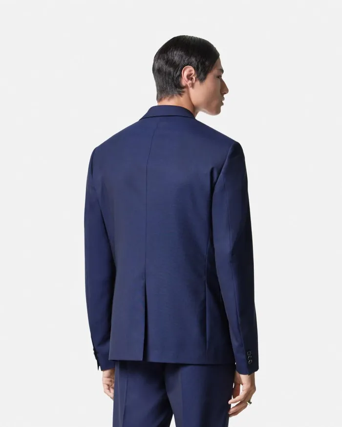 Versace Blazers and Suits WoolCanvas SingleBreasted Blazer Blue 8211 Men Versace Blazers and Suits WoolCanvas SingleBreasted Blazer Blue 8211 Men
