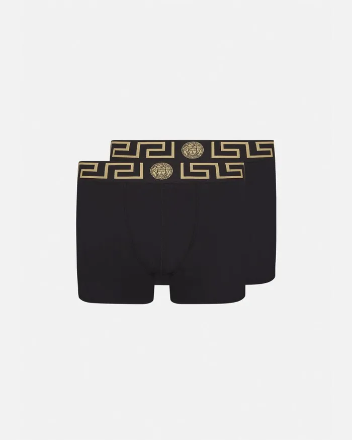 Versace Boxers Greca Border Long Trunks 2Pack Black 8211 Men