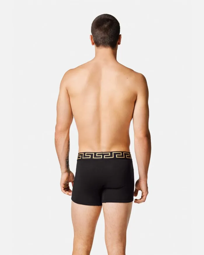 Versace Boxers Greca Border Long Trunks 2Pack Black 8211 Men Versace Boxers Greca Border Long Trunks 2Pack Black 8211 Men