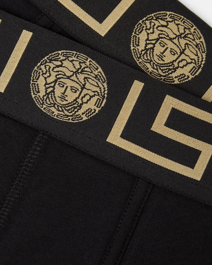 Versace Boxers Greca Border Long Trunks 2Pack Black 8211 Men Versace Boxers Greca Border Long Trunks 2Pack Black 8211 Men