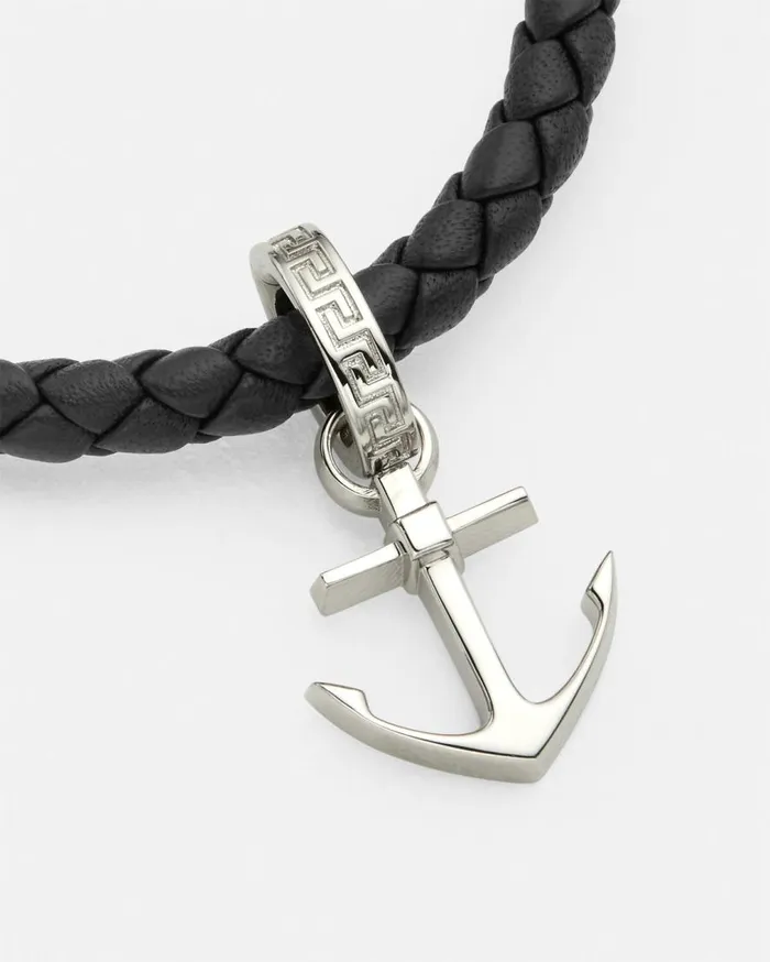 Versace Bracelets Nautical Medusa Leather Bracelet Blacksilver 8211 WomenMen Versace Bracelets Nautical Medusa Leather Bracelet Blacksilver 8211 WomenMen