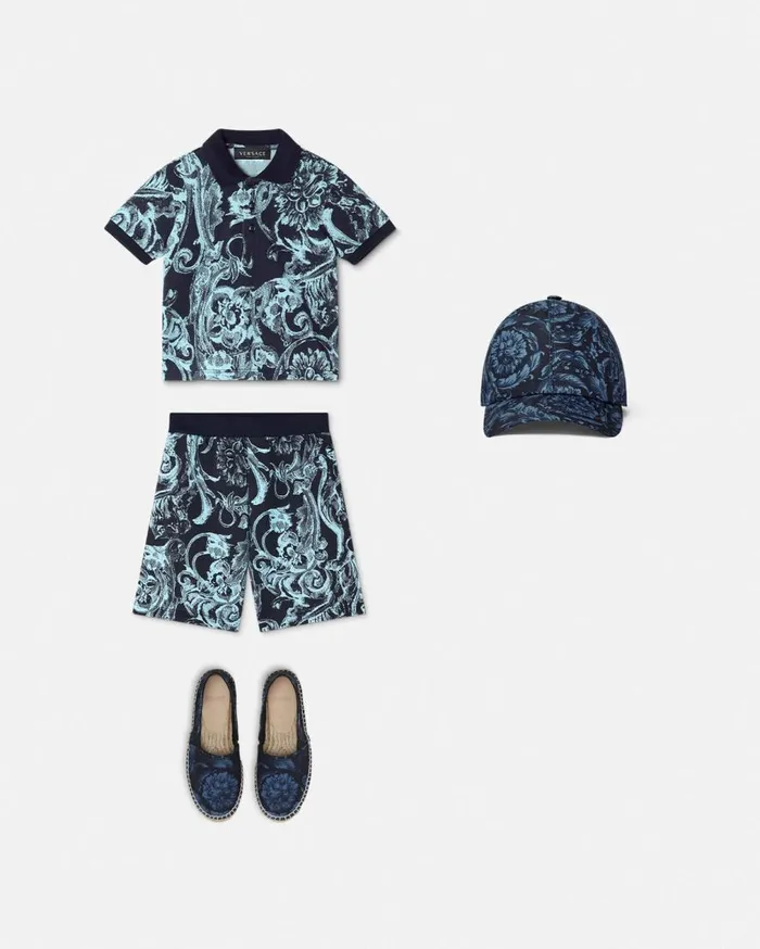 Versace Clothing Barocco Stencil Kids Polo Shirt Blueprint 8211 Children