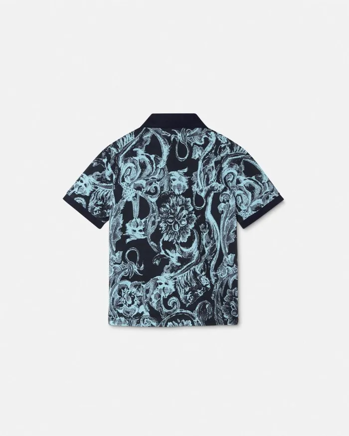 Versace Clothing Barocco Stencil Kids Polo Shirt Blueprint 8211 Children