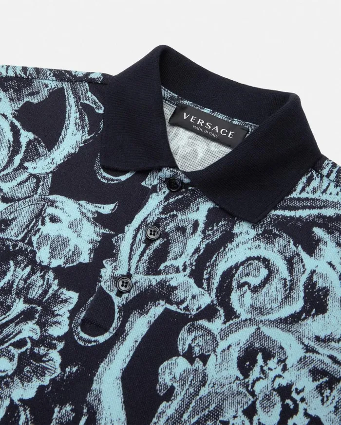 Versace Clothing Barocco Stencil Kids Polo Shirt Blueprint 8211 Children