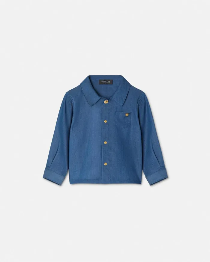 Versace Clothing Chambray Denim Baby Shirt Blue 8211 Children
