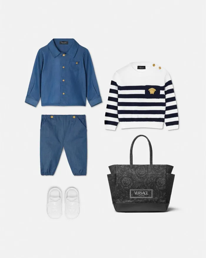 Versace Clothing Chambray Denim Baby Shirt Blue 8211 Children Versace Clothing Chambray Denim Baby Shirt Blue 8211 Children