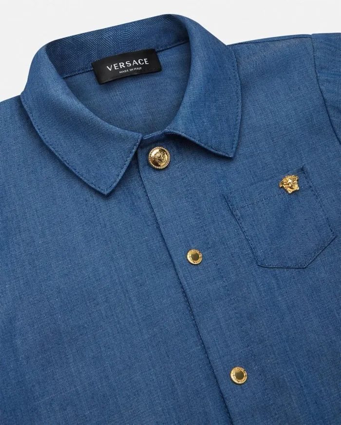 Versace Clothing Chambray Denim Baby Shirt Blue 8211 Children Versace Clothing Chambray Denim Baby Shirt Blue 8211 Children