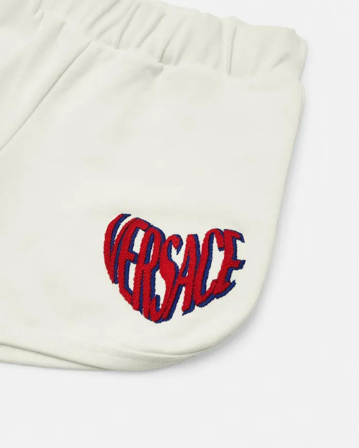 Versace Clothing Heart Versace Logo Kids Sweat Shorts Whiteprint 8211 Children Versace Clothing Heart Versace Logo Kids Sweat Shorts Whiteprint 8211 Children