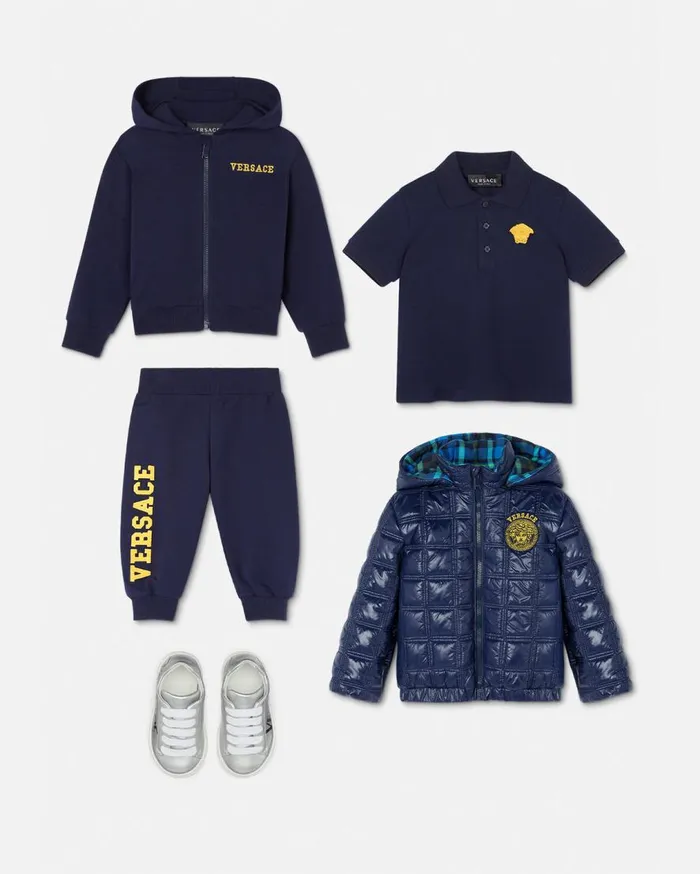 Versace Clothing Medusa Embroidered Baby Polo Shirt Bluegold 8211 Children Versace Clothing Medusa Embroidered Baby Polo Shirt Bluegold 8211 Children