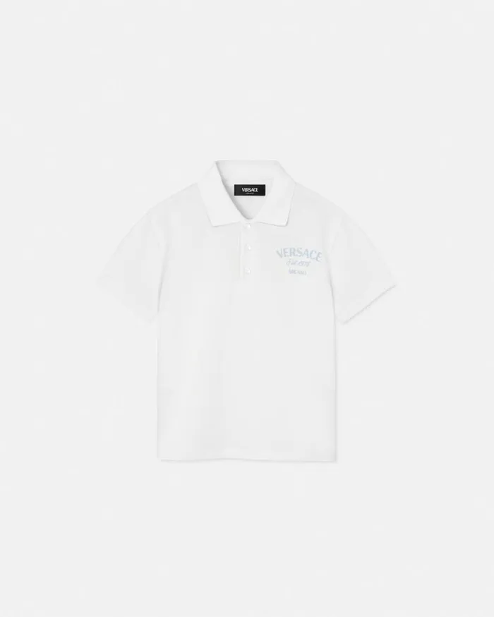 Versace Clothing University Coral Kids Polo Shirt Whiteprint 8211 Children