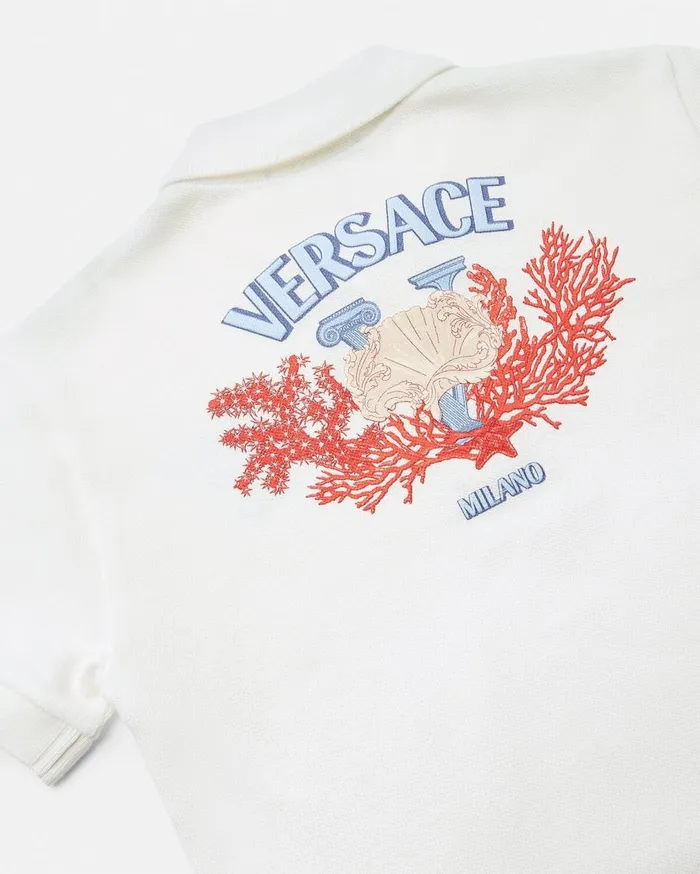 Versace Clothing University Coral Kids Polo Shirt Whiteprint 8211 Children Versace Clothing University Coral Kids Polo Shirt Whiteprint 8211 Children