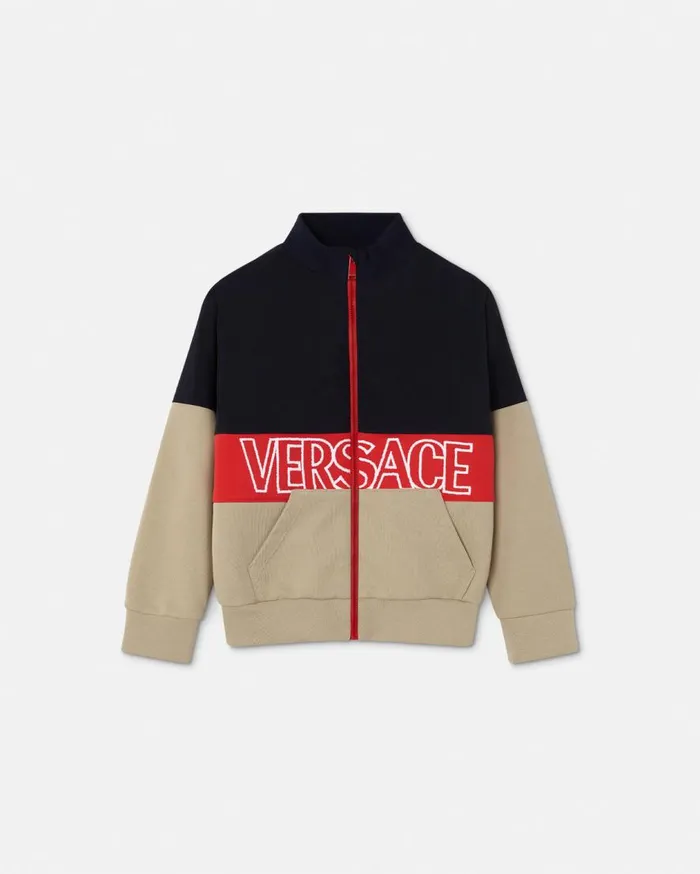 Versace Clothing Versace Logo Kids Sweatshirt Blackbeige 8211 Children