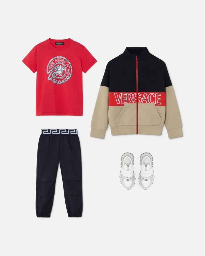 Versace Clothing Versace Logo Kids Sweatshirt Blackbeige 8211 Children Versace Clothing Versace Logo Kids Sweatshirt Blackbeige 8211 Children