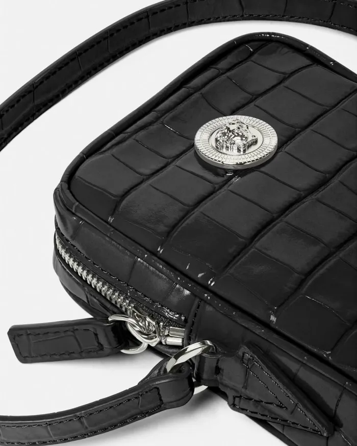 Versace Crossbody and Messengers Medusa Biggie Small Crossbody Bag Blacksilver 8211 Men Versace Crossbody and Messengers Medusa Biggie Small Crossbody Bag Blacksilver 8211 Men