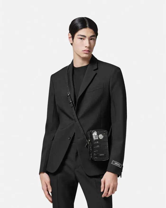 Versace Crossbody and Messengers Medusa Biggie Small Crossbody Bag Blacksilver 8211 Men Versace Crossbody and Messengers Medusa Biggie Small Crossbody Bag Blacksilver 8211 Men