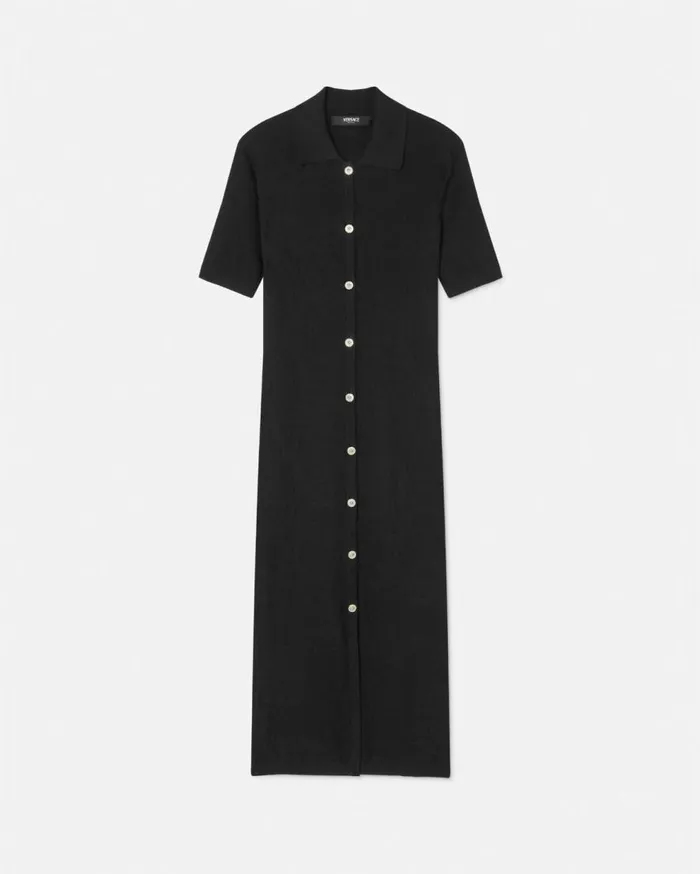 Versace Dresses Barocco Knit Midi Dress Black 8211 Women