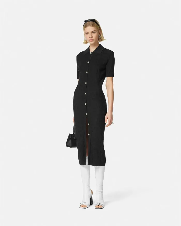 Versace Dresses Barocco Knit Midi Dress Black 8211 Women Versace Dresses Barocco Knit Midi Dress Black 8211 Women
