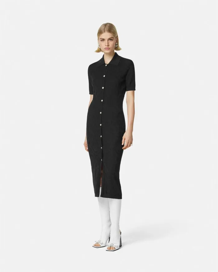 Versace Dresses Barocco Knit Midi Dress Black 8211 Women Versace Dresses Barocco Knit Midi Dress Black 8211 Women