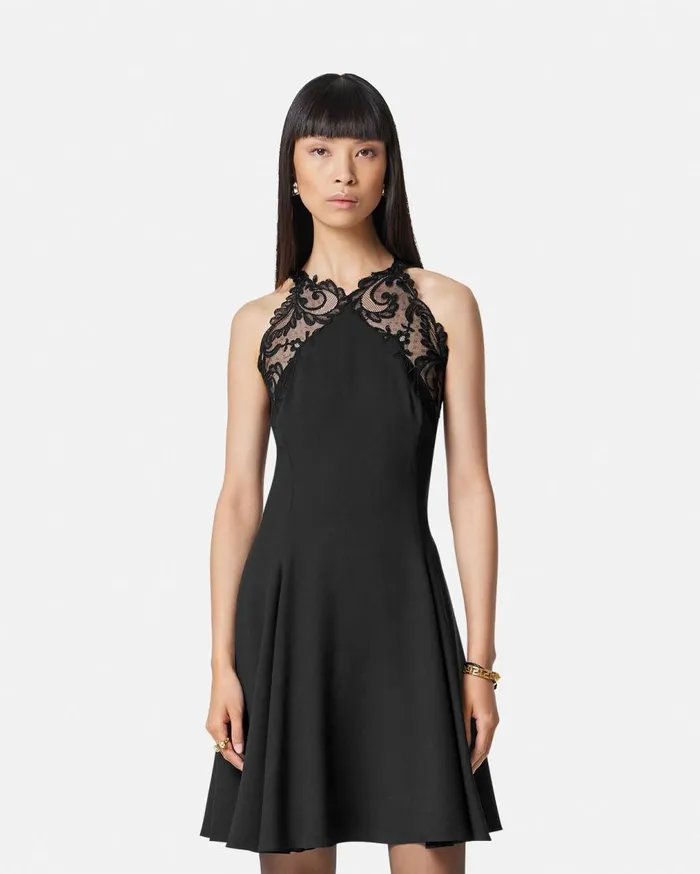 Versace Dresses Barocco Lace Halterneck Mini Dress Black 8211 Women Versace Dresses Barocco Lace Halterneck Mini Dress Black 8211 Women