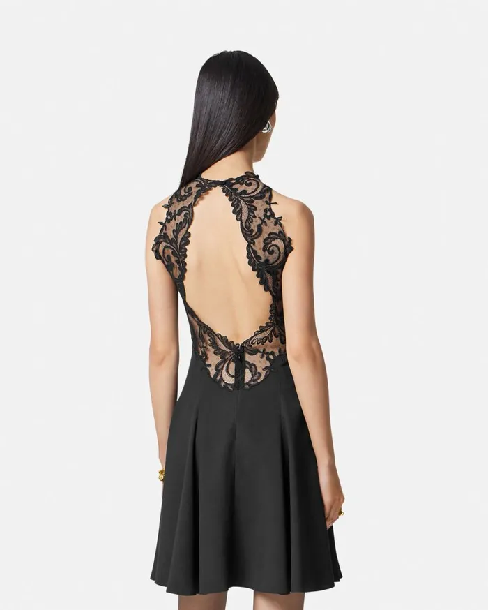 Versace Dresses Barocco Lace Halterneck Mini Dress Black 8211 Women Versace Dresses Barocco Lace Halterneck Mini Dress Black 8211 Women