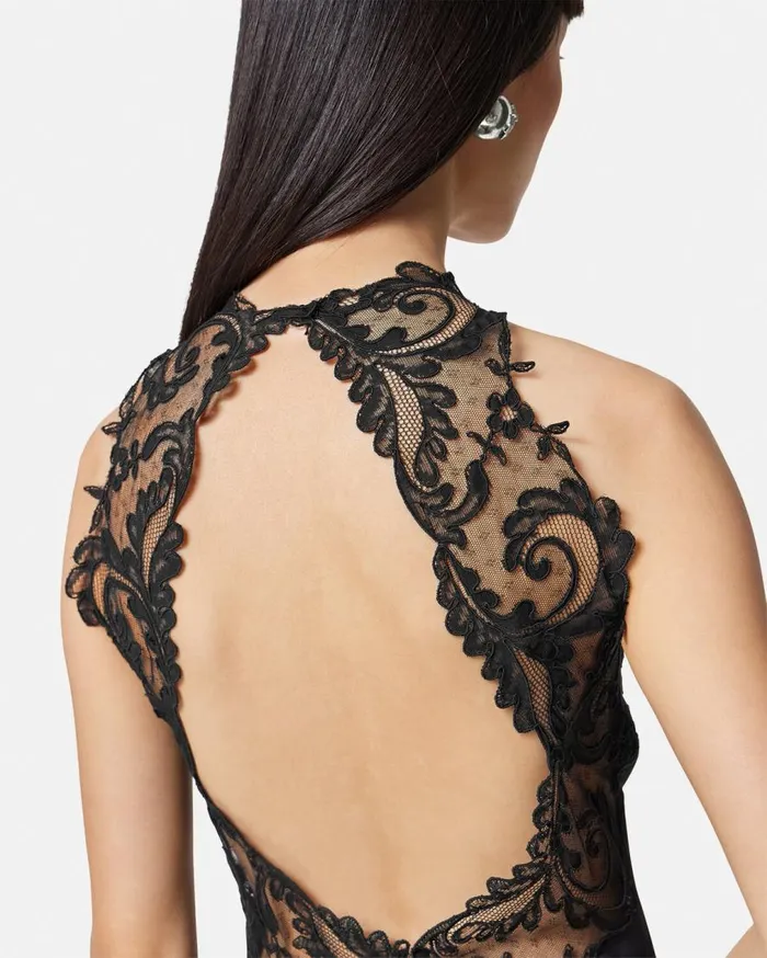 Versace Dresses Barocco Lace Halterneck Mini Dress Black 8211 Women Versace Dresses Barocco Lace Halterneck Mini Dress Black 8211 Women