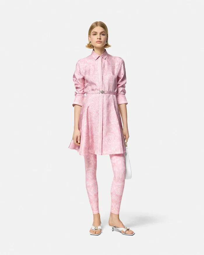 Versace Dresses Barocco Silk Midi Shirt Dress Pinkprint 8211 Women Versace Dresses Barocco Silk Midi Shirt Dress Pinkprint 8211 Women