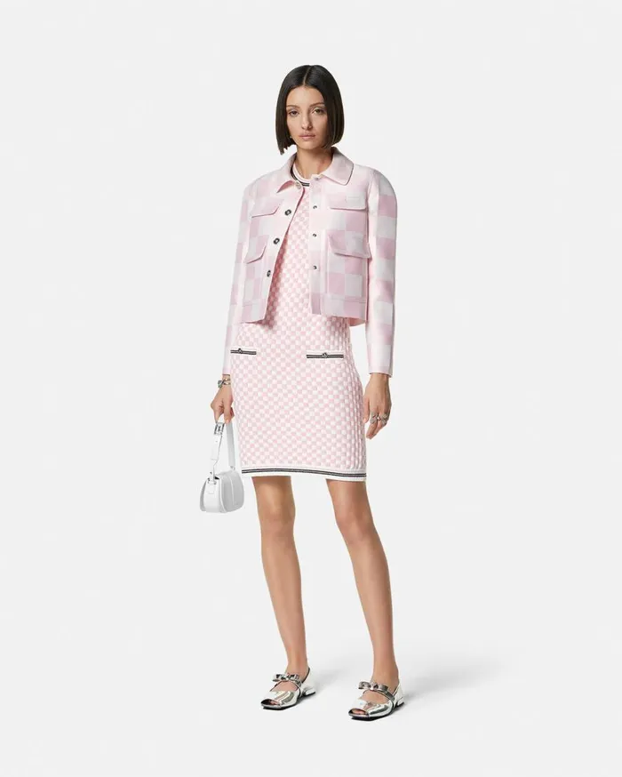 Versace Dresses Contrasto Jacquard Knit Mini Dress Pinkprint 8211 Women Versace Dresses Contrasto Jacquard Knit Mini Dress Pinkprint 8211 Women