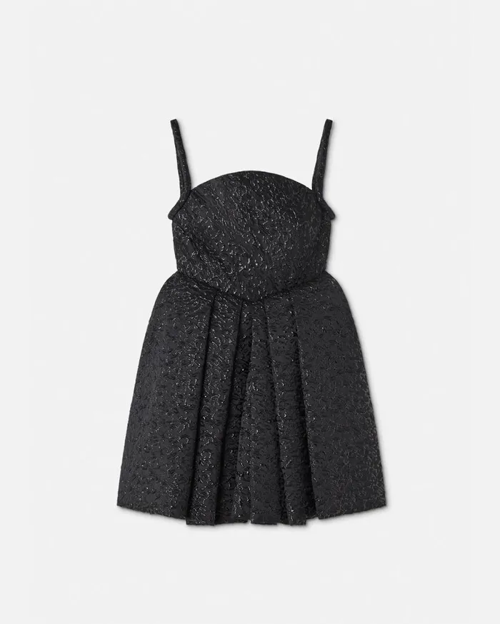 Versace Dresses Lurex Cloquet Box Pleat Mini Dess Black 8211 Women