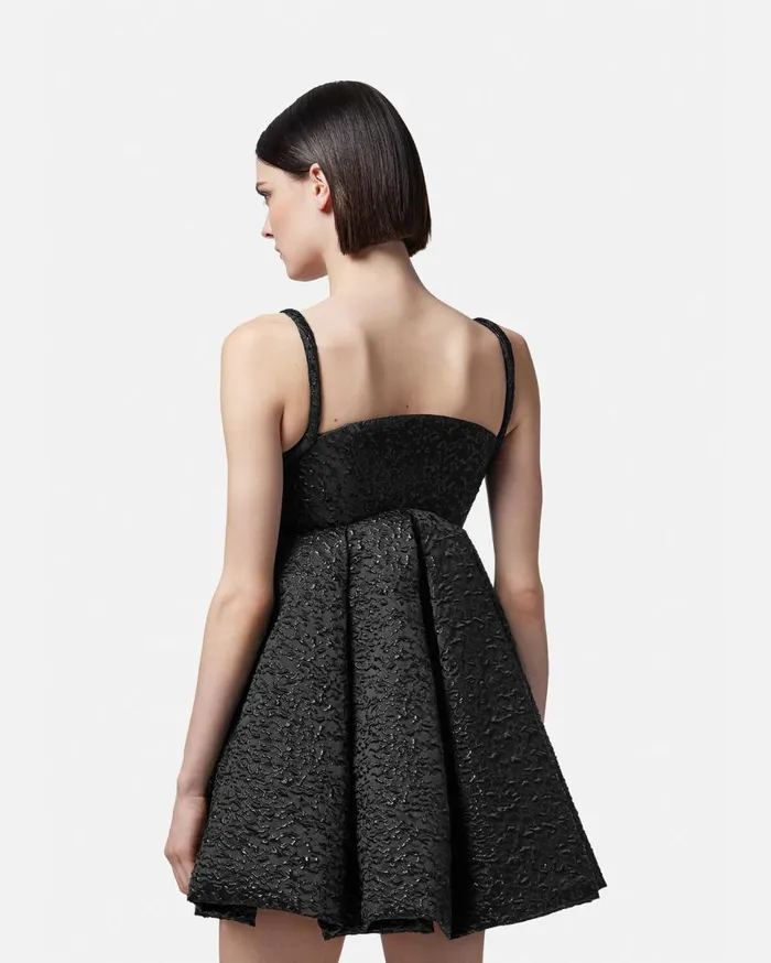 Versace Dresses Lurex Cloquet Box Pleat Mini Dess Black 8211 Women Versace Dresses Lurex Cloquet Box Pleat Mini Dess Black 8211 Women