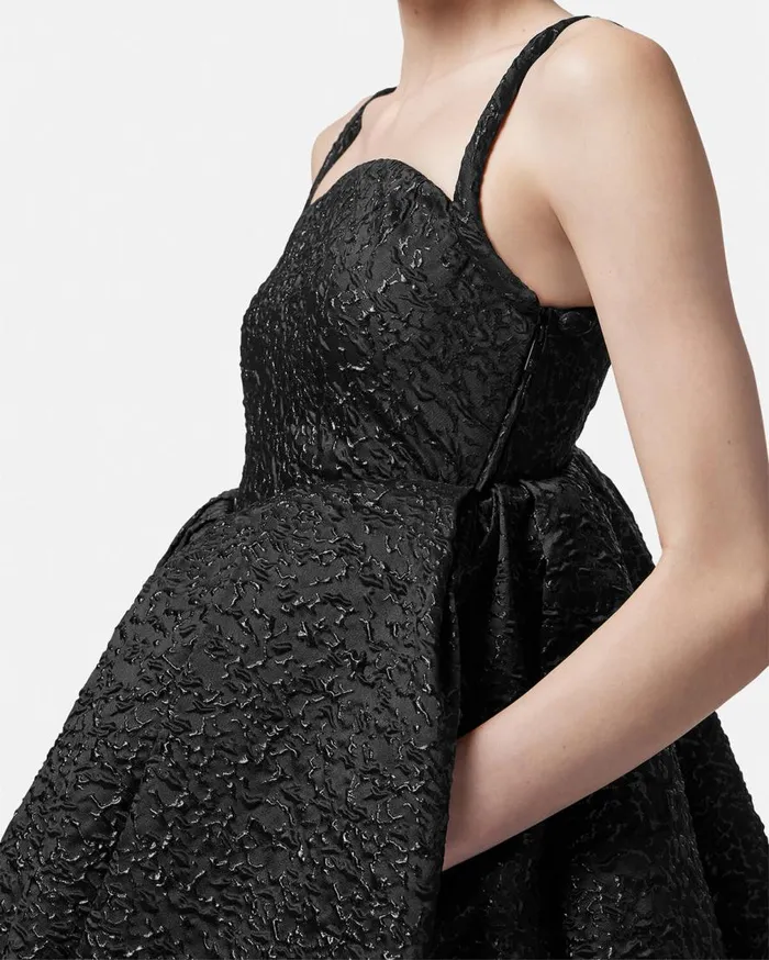 Versace Dresses Lurex Cloquet Box Pleat Mini Dess Black 8211 Women Versace Dresses Lurex Cloquet Box Pleat Mini Dess Black 8211 Women
