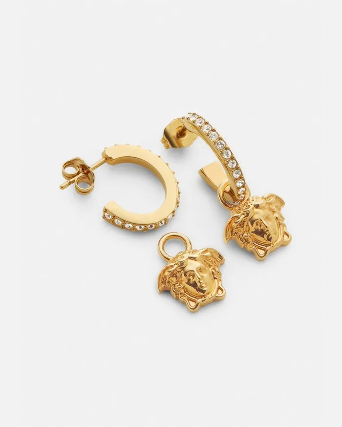 Versace Earrings Crystal La Medusa Hoop Earrings Gold 8211 WomenMen Versace Earrings Crystal La Medusa Hoop Earrings Gold 8211 WomenMen
