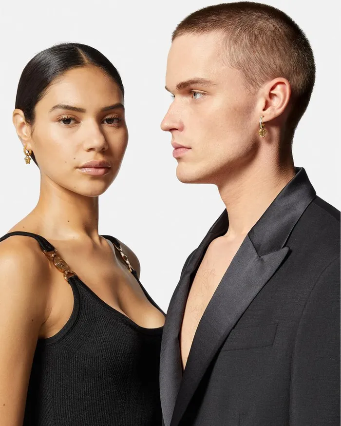 Versace Earrings Crystal La Medusa Hoop Earrings Gold 8211 WomenMen Versace Earrings Crystal La Medusa Hoop Earrings Gold 8211 WomenMen
