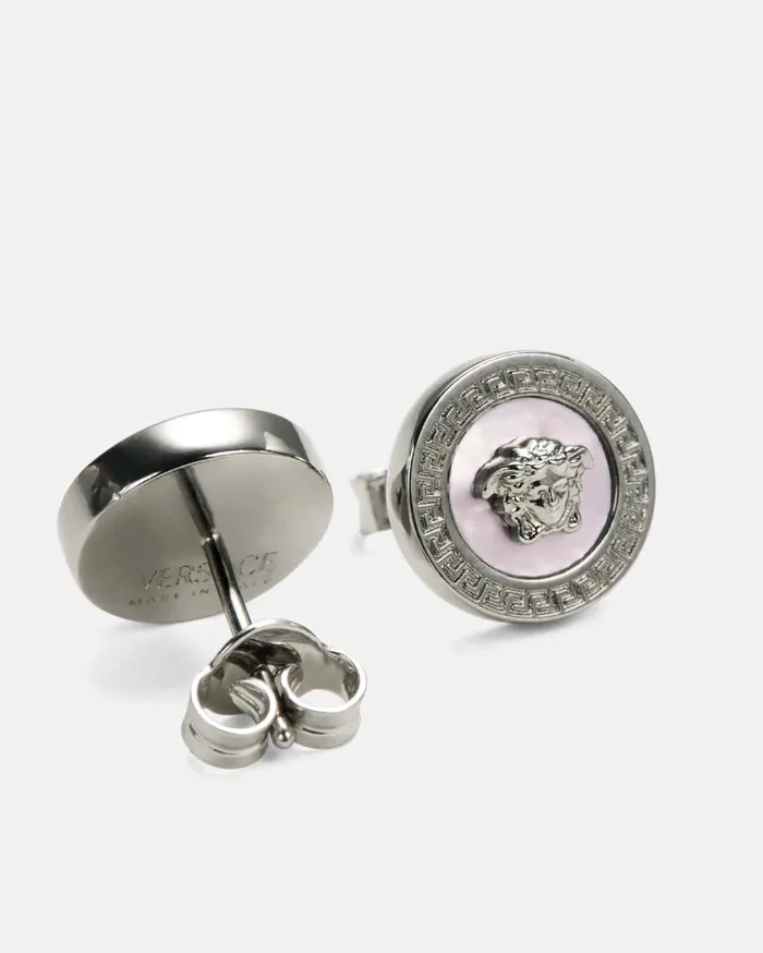 Versace Earrings Icon Stud Earrings Silver 8211 WomenMen Versace Earrings Icon Stud Earrings Silver 8211 WomenMen