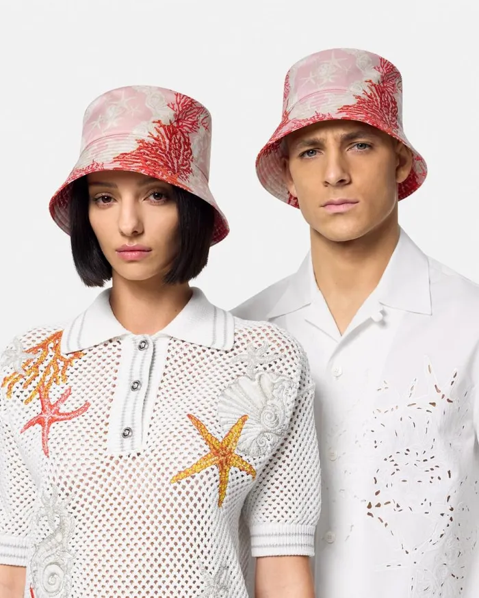 Versace Hats and Caps Barocco Sea Bucket Hat Pinkprint 8211 WomenMen Versace Hats and Caps Barocco Sea Bucket Hat Pinkprint 8211 WomenMen