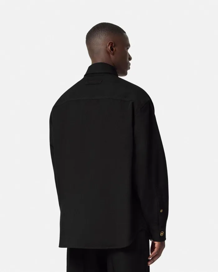 Versace Jackets and Coats Gabardine Wool Overshirt Black 8211 Men Versace Jackets and Coats Gabardine Wool Overshirt Black 8211 Men