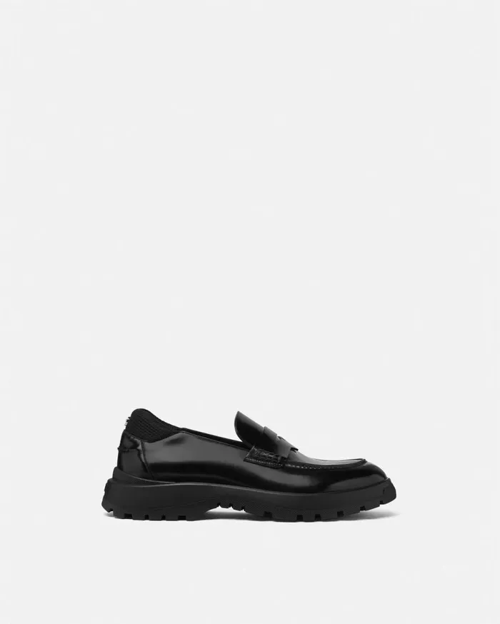Versace Loafers and Slippers Elios Leather Loafers Black 8211 Men