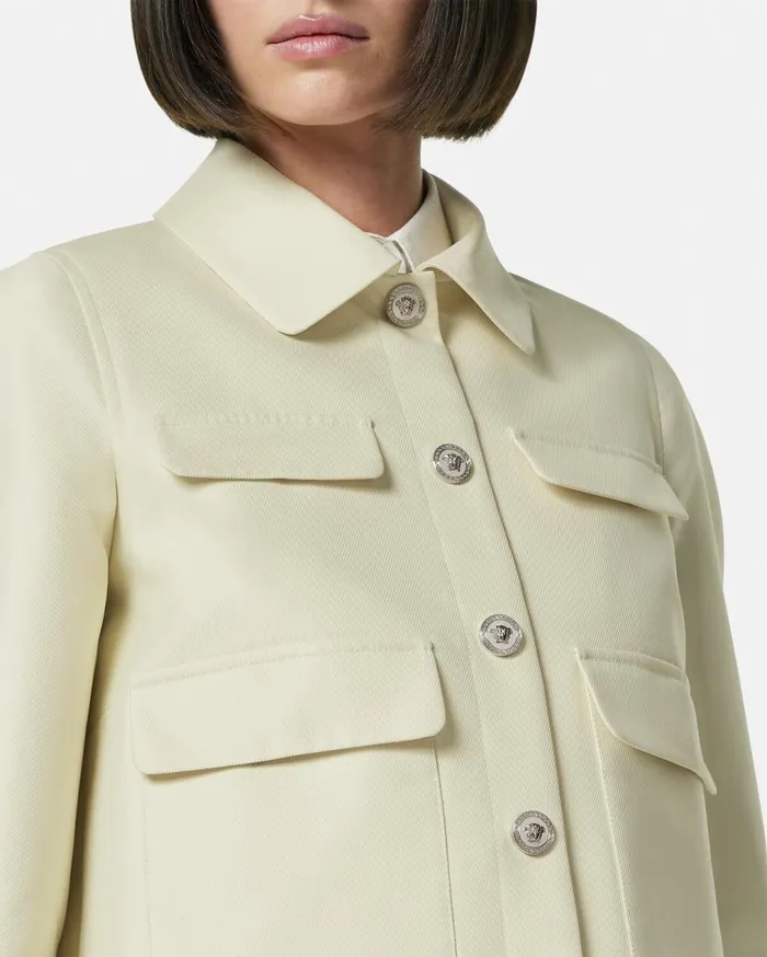 Versace Outerwear and Coats Duchesse Crop Blouson Jacket Beige 8211 Women Versace Outerwear and Coats Duchesse Crop Blouson Jacket Beige 8211 Women