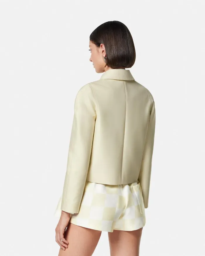 Versace Outerwear and Coats Duchesse Crop Blouson Jacket Beige 8211 Women Versace Outerwear and Coats Duchesse Crop Blouson Jacket Beige 8211 Women
