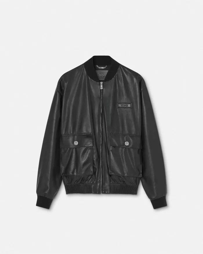 Versace Outerwear and Coats Leather Blouson Jacket Black 8211 Women