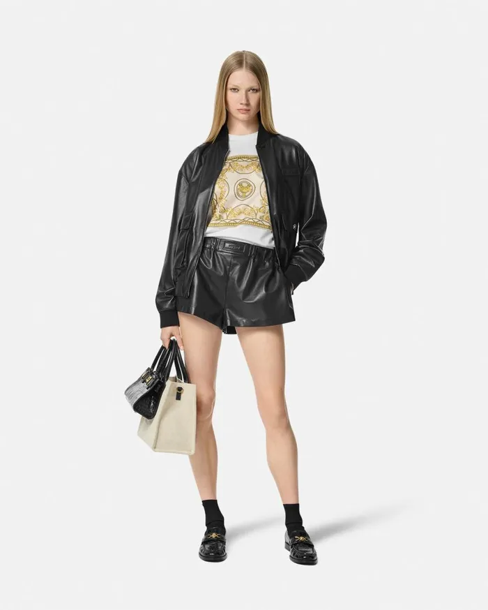 Versace Outerwear and Coats Leather Blouson Jacket Black 8211 Women Versace Outerwear and Coats Leather Blouson Jacket Black 8211 Women